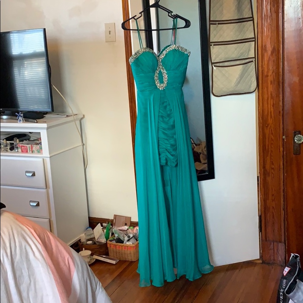 Mac Duggal couture high low cocktail dress